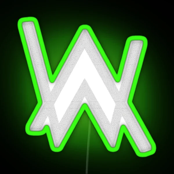 Alan Walker Binary Logo Black RGB Neon Sign