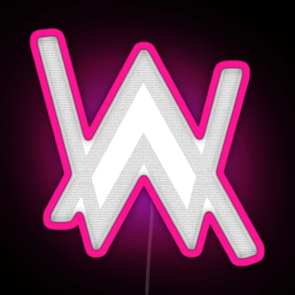 Alan Walker Binary Logo Black RGB Neon Sign