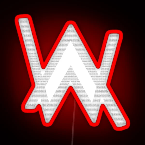Alan Walker Binary Logo Black RGB Neon Sign
