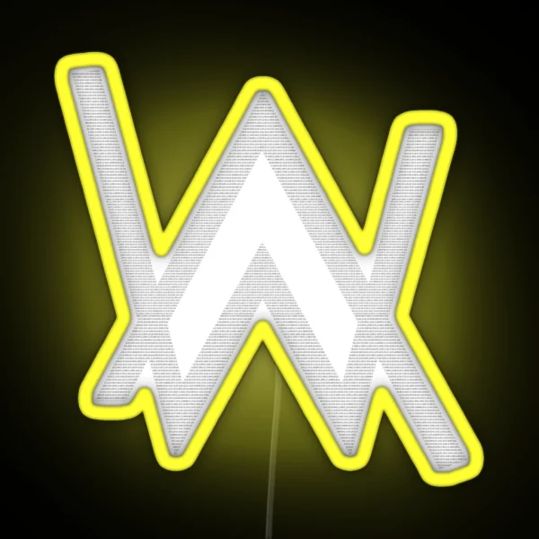 Alan Walker Binary Logo Black RGB Neon Sign