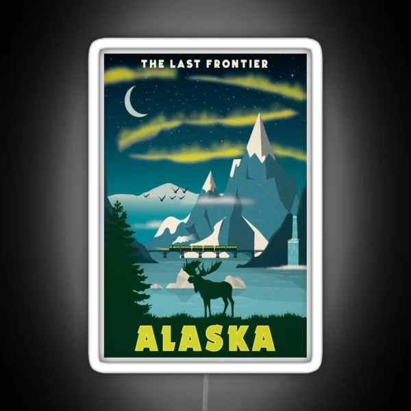 Alaska The Last Frontier Travel Decal Led USA RGB Neon Sign