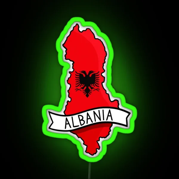 Albania Flag Map Led RGB Neon Sign