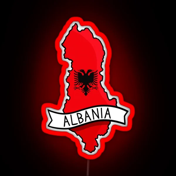 Albania Flag Map Led RGB Neon Sign