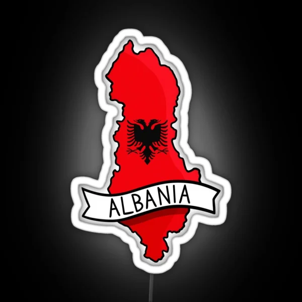 Albania Flag Map Led RGB Neon Sign
