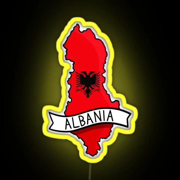 Albania Flag Map Led RGB Neon Sign