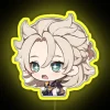 Vibrant Genshin Impact Albedo inspired chibi RGB neon LED signage