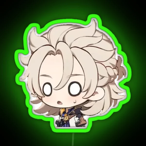 Albedo Genshin Impact Chibi RGB Neon Sign