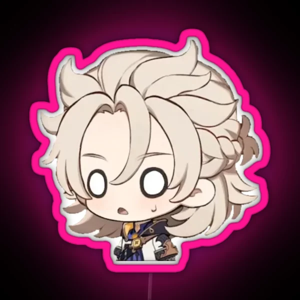 Albedo Genshin Impact Chibi RGB Neon Sign