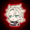 Genshin Impact fan decor with vibrant Albedo chibi character design