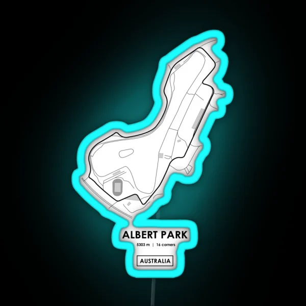 Albert Park Australia Track Map RGB Neon Sign