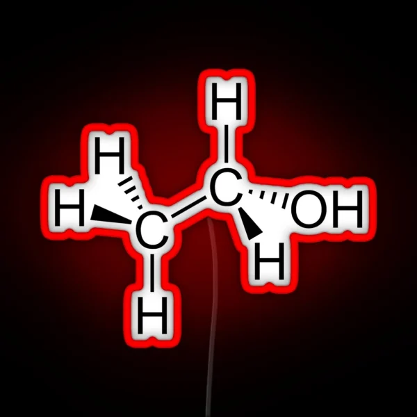 Alcohol Molecular Diagram Ethanol RGB Neon Sign