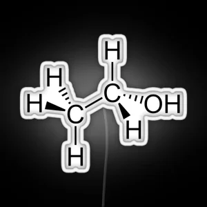 Alcohol Molecular Diagram Ethanol RGB Neon Sign