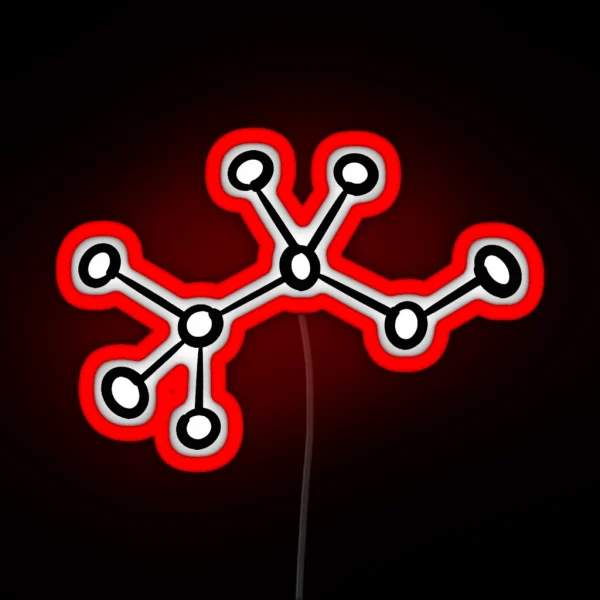 Alcohol Molecule Print Ethanol Minimalist Black White RGB Neon Sign