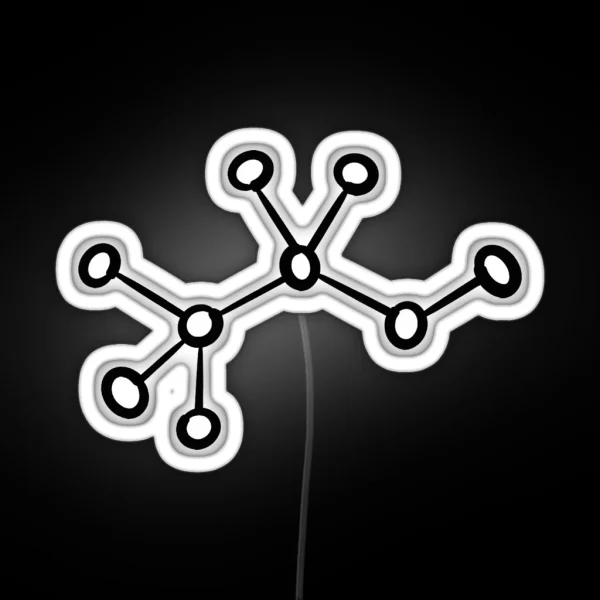 Alcohol Molecule Print Ethanol Minimalist Black White RGB Neon Sign
