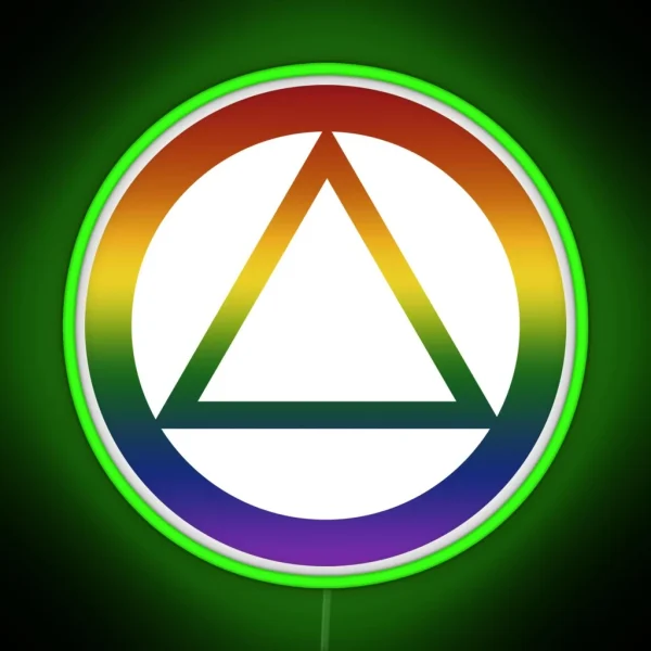 Alcoholics Anonymous Rainbow Pride Symbol RGB Neon Sign