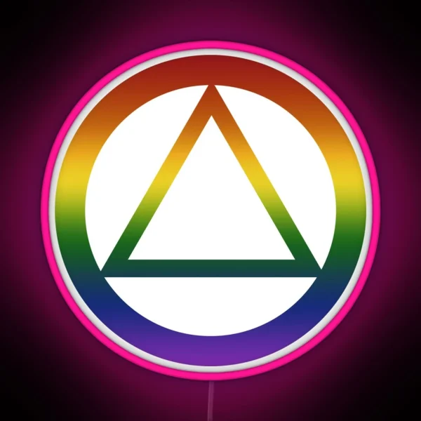 Alcoholics Anonymous Rainbow Pride Symbol RGB Neon Sign