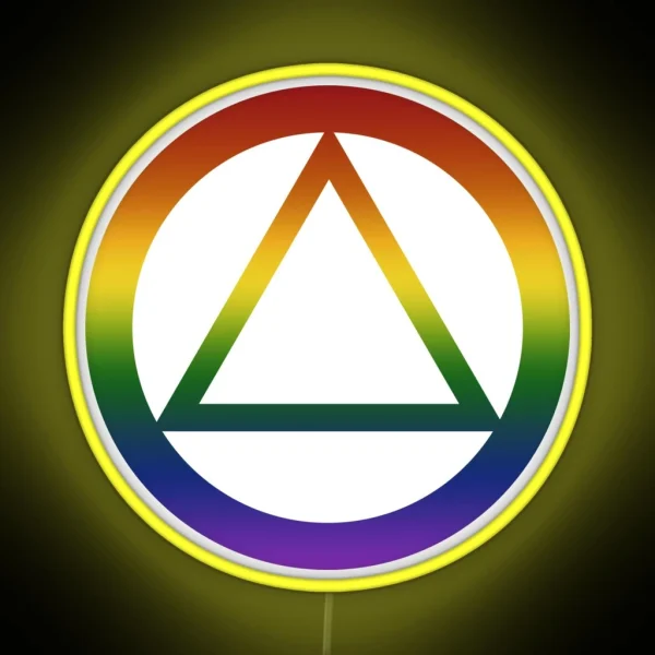 Alcoholics Anonymous Rainbow Pride Symbol RGB Neon Sign