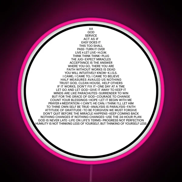 Alcoholics Anonymous Symbol In Slogans A A RGB Neon Sign