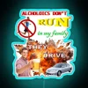 Alcoholism and addiction warning humorously highlighted with RGB neon lighting