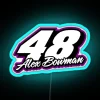 Alex Bowman Hack Nascar Jimmie Johnson Bowman Racing Car Logo Larson 2021 48 RGB Neon Sign - Image 2