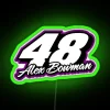 Alex Bowman Hack Nascar Jimmie Johnson Bowman Racing Car Logo Larson 2021 48 RGB Neon Sign - Image 3
