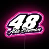 Alex Bowman Hack Nascar Jimmie Johnson Bowman Racing Car Logo Larson 2021 48 RGB Neon Sign - Image 6
