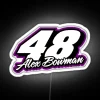 Alex Bowman Hack Nascar Jimmie Johnson Bowman Racing Car Logo Larson 2021 48 RGB Neon Sign - Image 4