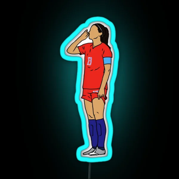 Alex Morgan Sipping Tea RGB Neon Sign