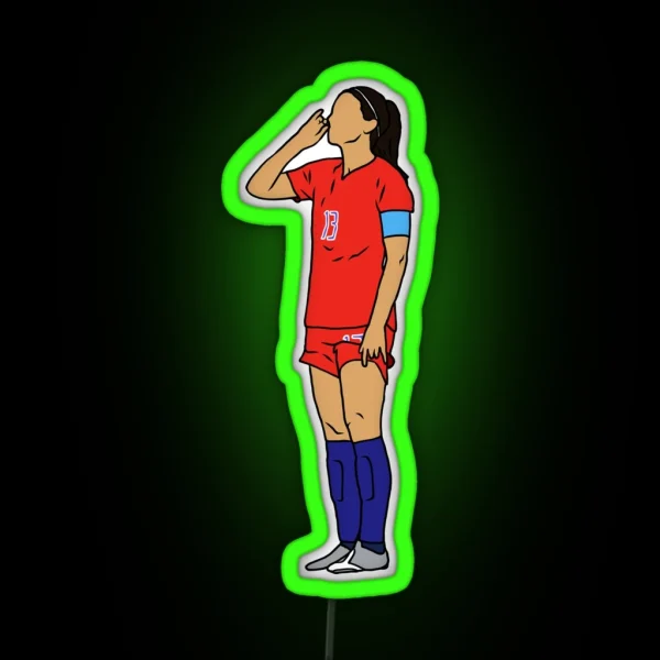 Alex Morgan Sipping Tea RGB Neon Sign