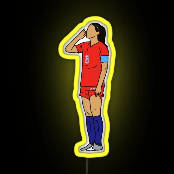 Alex Morgan Sipping Tea RGB Neon Sign
