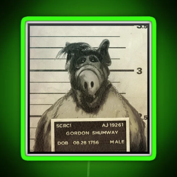 Alf Mugshot RGB Neon Sign