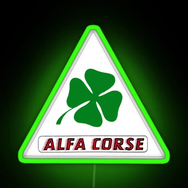 ALFA ROMEO CLOVERLEAF ALFA CORSE RGB Neon Sign