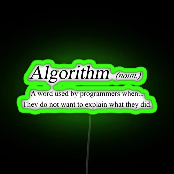 Algorithm Meaning RGB Neon Sign