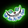 Whimsical Alice in Wonderland Cheshire Cat Neon Sign with Colorful RGB Lighting