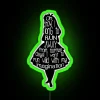 Whimsical Alice in Wonderland quote glowing LED neon wall decor