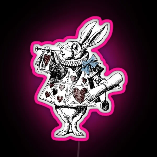 Alice In Wonderland White Rabbit RGB Neon Sign
