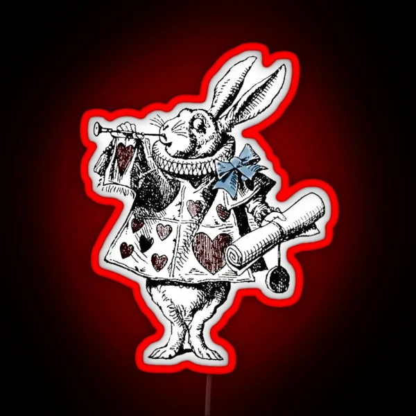 Alice In Wonderland White Rabbit RGB Neon Sign