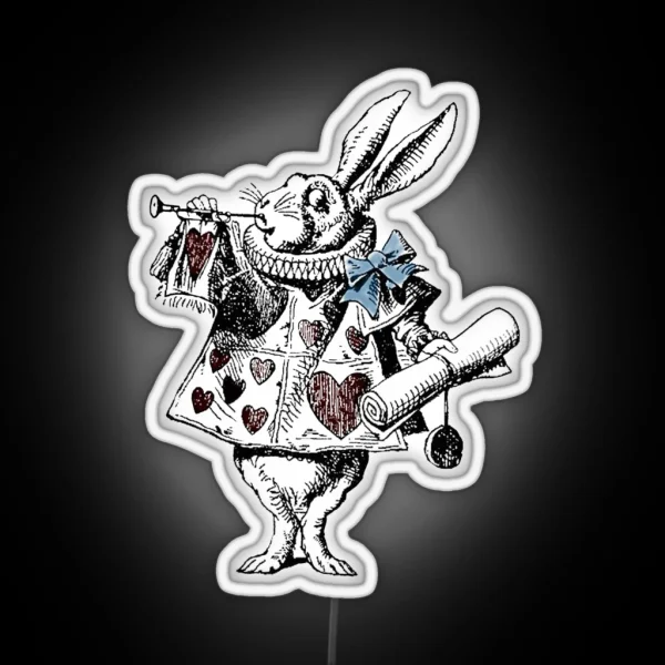 Alice In Wonderland White Rabbit RGB Neon Sign