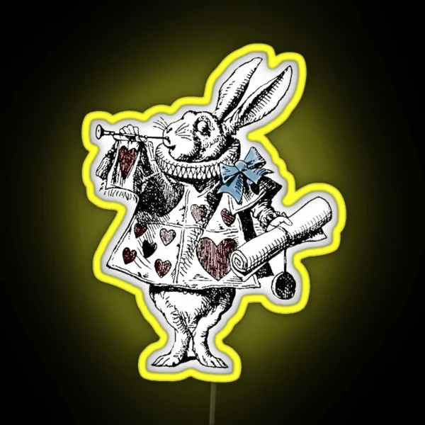 Alice In Wonderland White Rabbit RGB Neon Sign