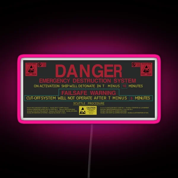 ALIEN 1979 Nostromo Self Destruct Sequence RGB Neon Sign