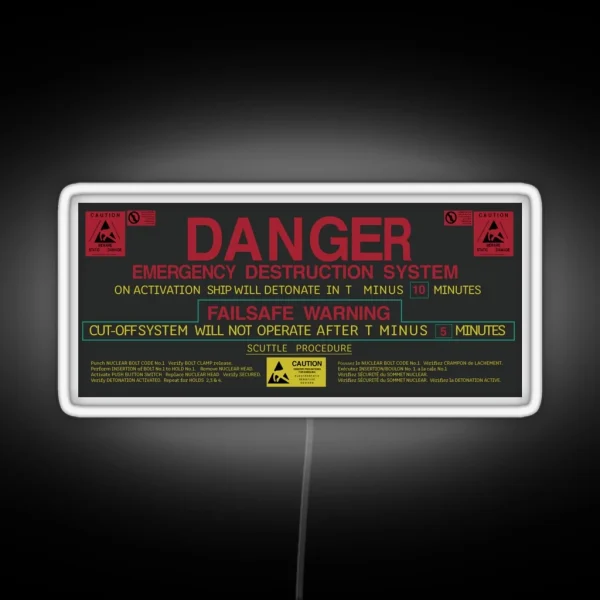 ALIEN 1979 Nostromo Self Destruct Sequence RGB Neon Sign