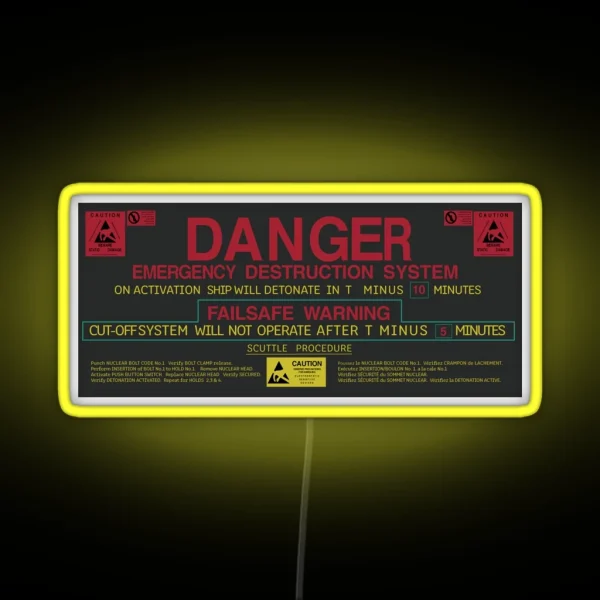 ALIEN 1979 Nostromo Self Destruct Sequence RGB Neon Sign