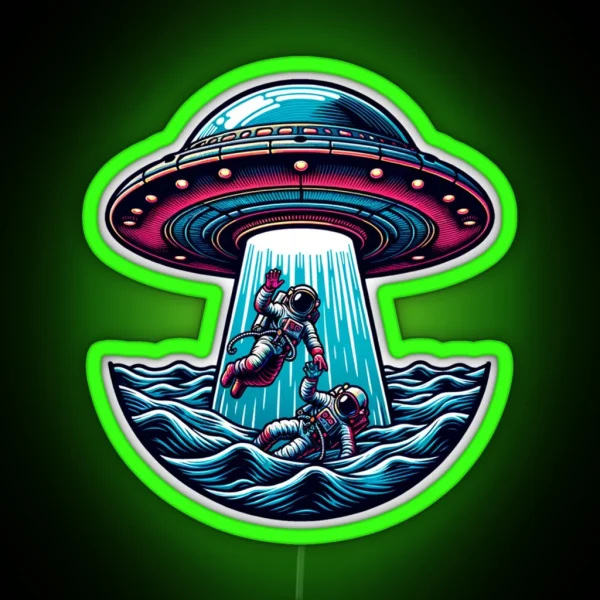 Alien Abduction Fantastic Encounter Design RGB Neon Sign