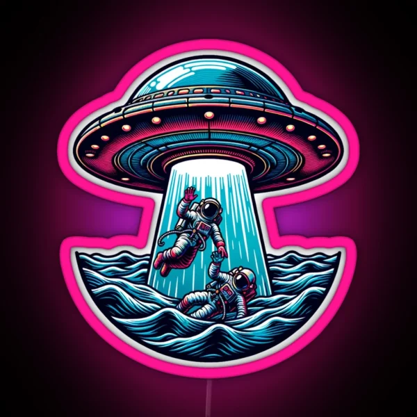 Alien Abduction Fantastic Encounter Design RGB Neon Sign