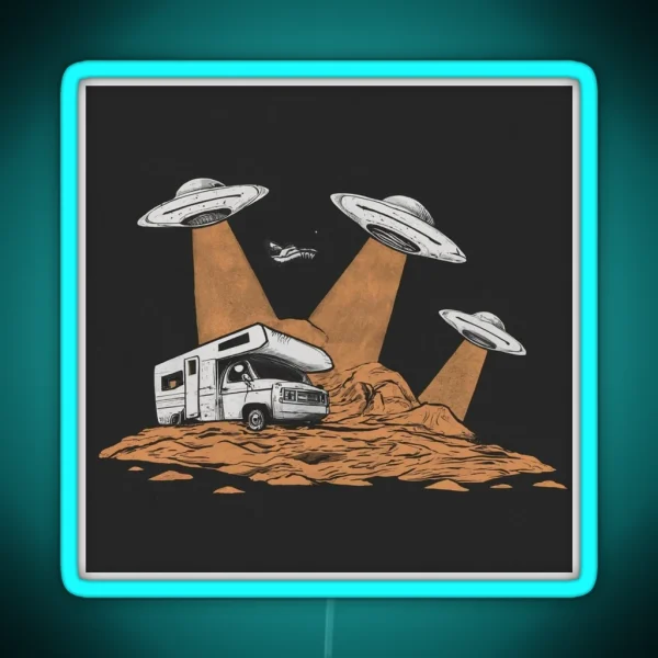 Alien Abduction Motorhome Encounter Design RGB Neon Sign