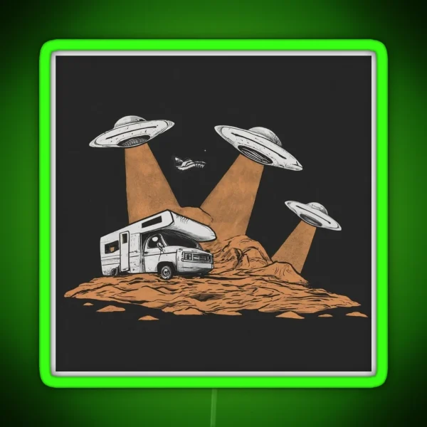 Alien Abduction Motorhome Encounter Design RGB Neon Sign