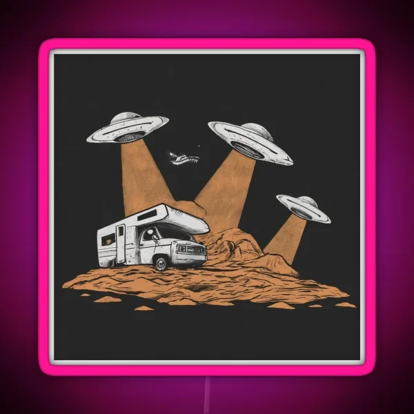 Alien Abduction Motorhome Encounter Design RGB Neon Sign