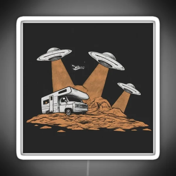Alien Abduction Motorhome Encounter Design RGB Neon Sign