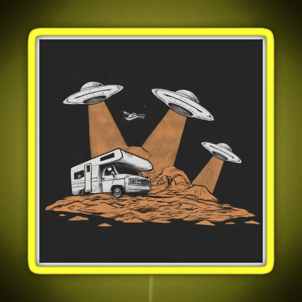 Alien Abduction Motorhome Encounter Design RGB Neon Sign