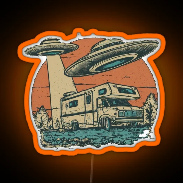 Alien Abduction Motorhome Encounter Design RGB Neon Sign